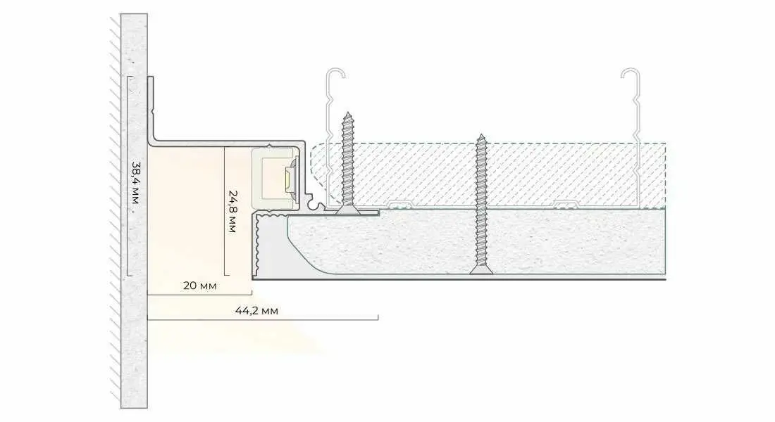 Парящий теневой профиль для потолков