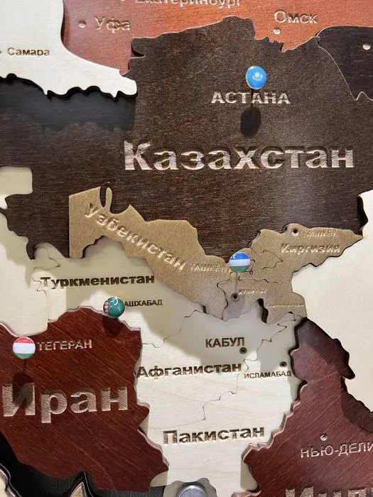 3D Dunyo xaritalari - 3Д Карта мира, Деревянная карта мира