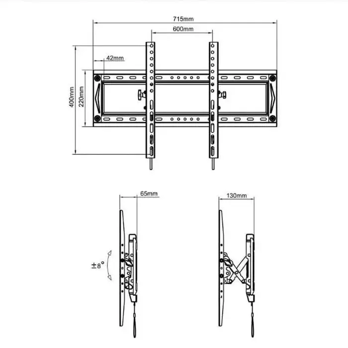 TV uchun kronshteyn diagonali 65