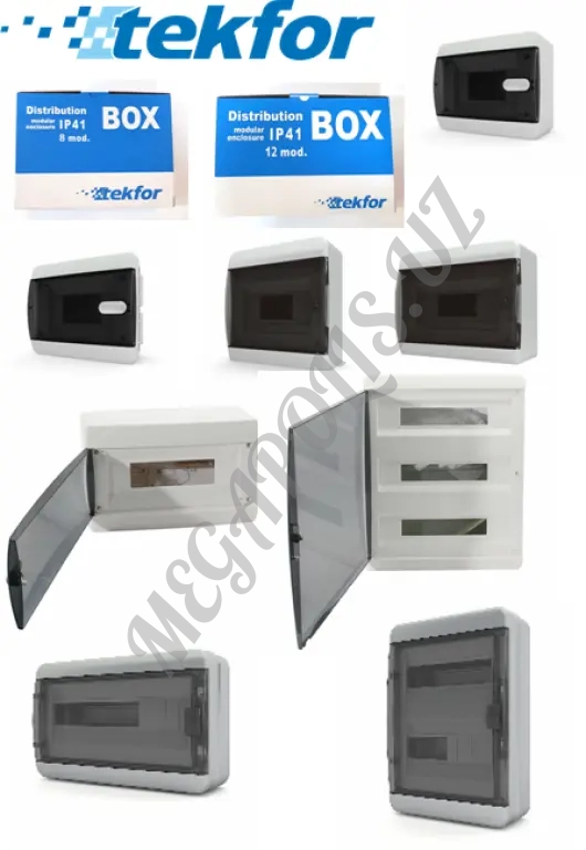 Пластиковые распределительные щиты на 6, 8, 12, 18, 24, 36, 54 модулей IP41 Tekfor