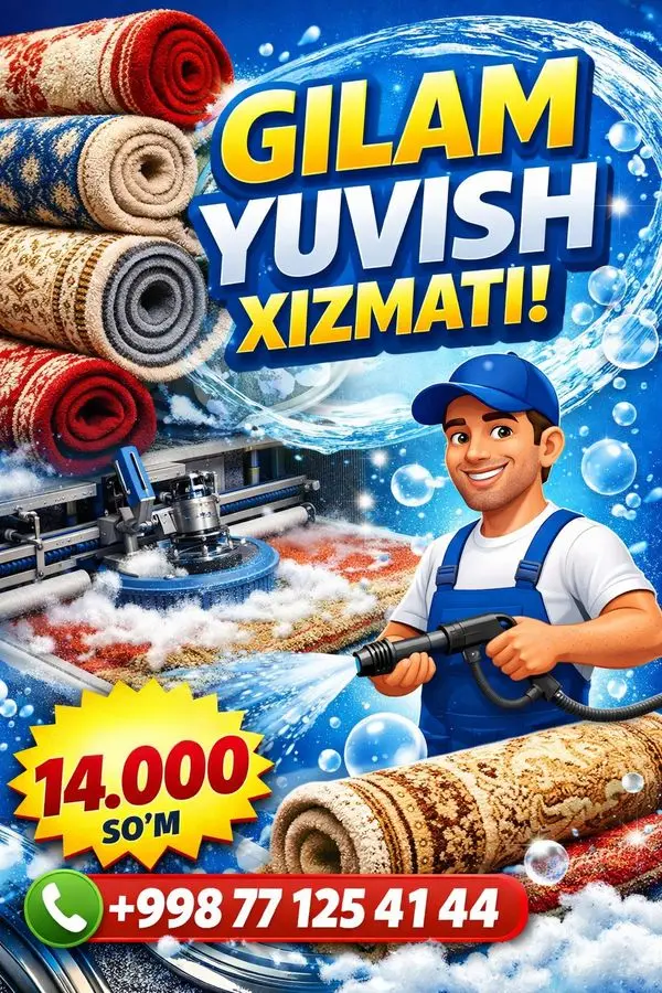 Sergeli Gilam yuvish /Стирка ковров/ Mebel yuvish /Parda yuvish